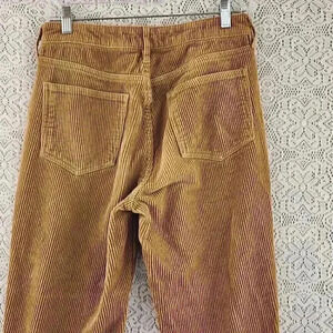 100% Cotton Mom Jean Brown Corduroy Straight Leg High Rise Women's Pants